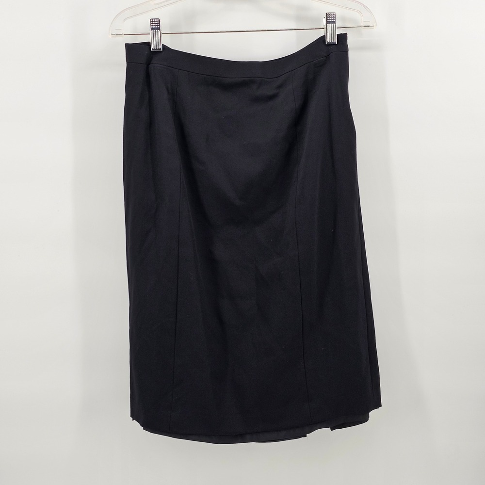 J.Crew Black 100% Wool Flounce Hem Pencil Skirt Size 4 74218 Made in Japan